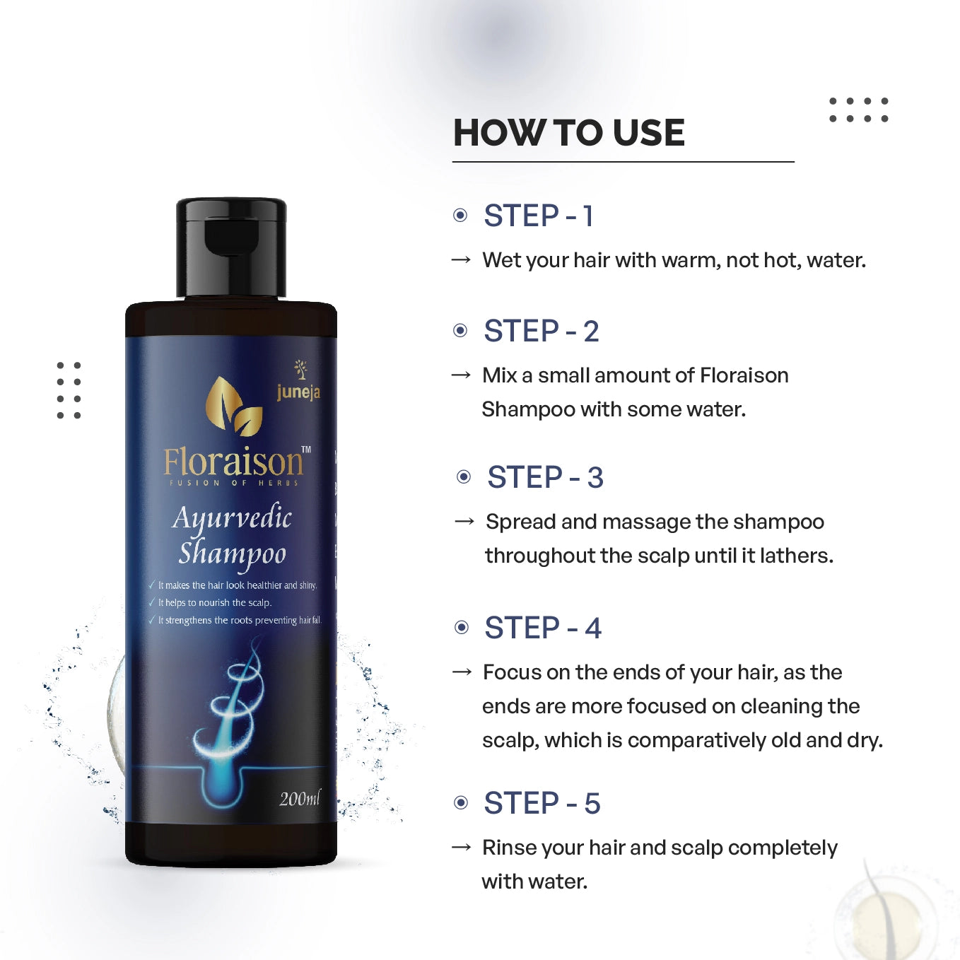 Floraison Ayurvedic Shampoo 200ML For Dandruff, Hair Fall & Nourishment