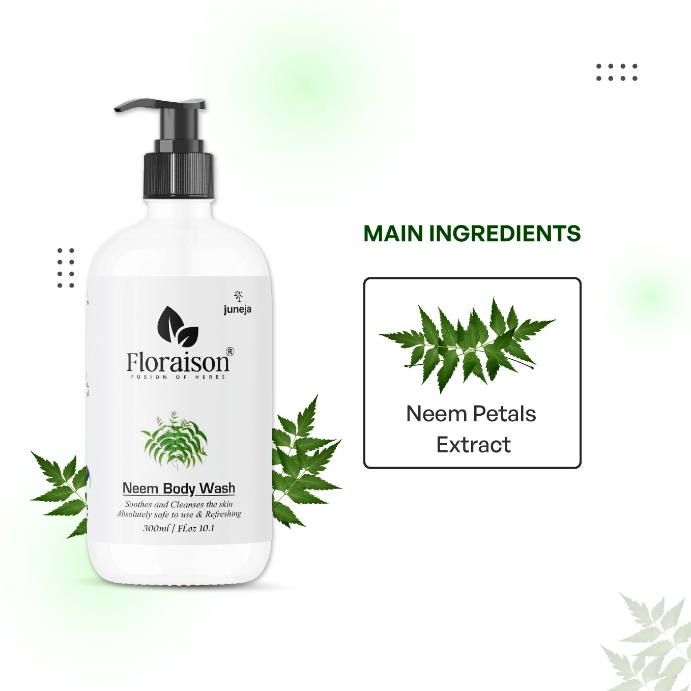 Floraison Ayurvedic Neem Body Wash 300ML For Moisturize & Deep Cleansing