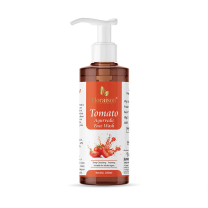 Floraison Ayurvedic Tomato Face Wash 100 ML For Pimples, Blackheads & Acne