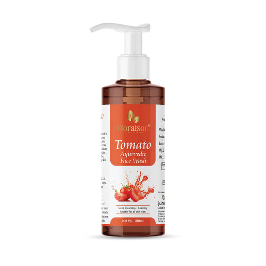 Floraison Ayurvedic Tomato Face Wash 100 ML For Pimples, Blackheads & Acne