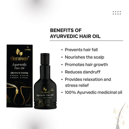 Floraison Ayurvedic Hair Oil 120ML For Dandruff, Hair Fall, Regrowth & Pre Mature Greying