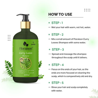 Floraison Ayurvedic Curry Leaves plus Amla Neem Shampoo 300ML Combo (Pack of 2) For Dandruff, Hairfall & Thin Hair