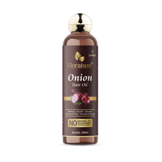 Floraison Ayurvedic Onion Hair Oil 100ML For Hair Growth, Hair Fall & Pre Mature Greying