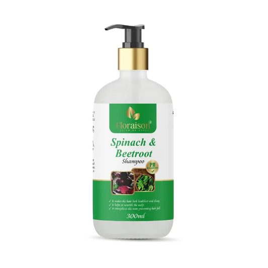 Floraison Spinach & Beetroot Ayurvedic Shampoo 300ML For Dandruff, Frizzy & Damaged Hair