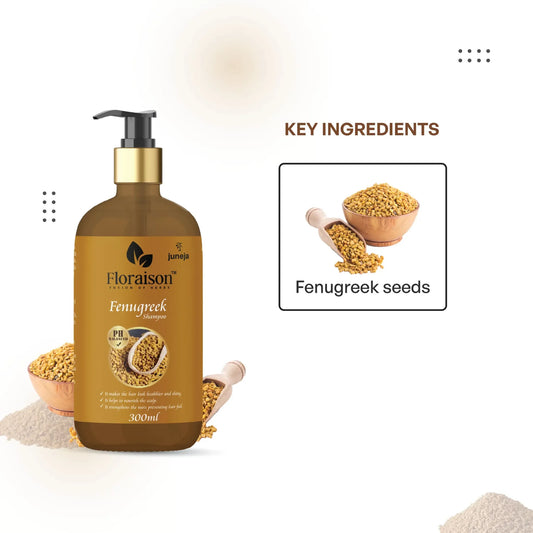 Floraison Ayurvedic and Natural Fenugreek seeds shampoo 300 ML For dandruff, hairfall, smooth or shiny hair